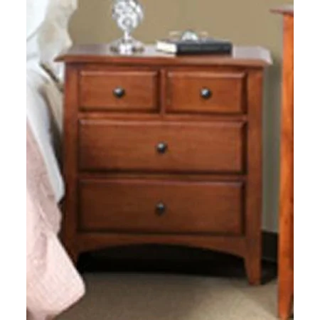 Solid Birch Four Drawer Night Stand